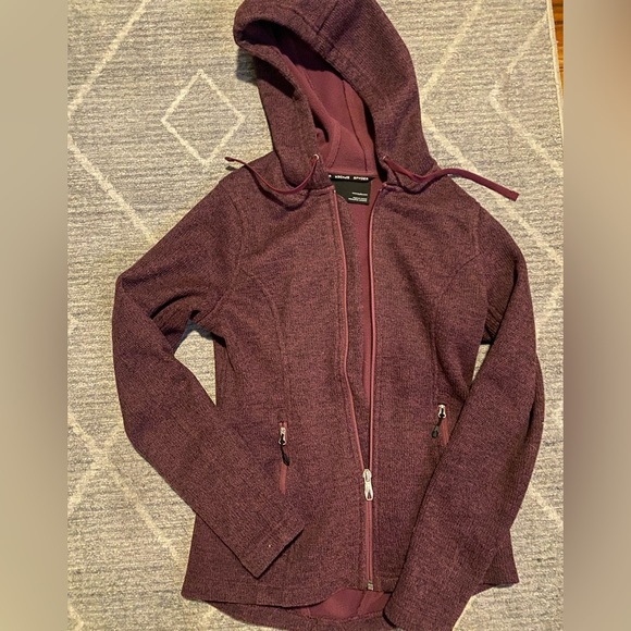 Spyder active Jacket size small full zip pockets hood maroon/black active ware - Picture 1 of 2